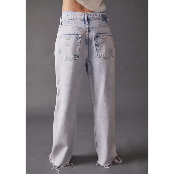 🎉LAST CHANCE🎉 NWT Free People Tapered Baggy Boyfriend Jeans / Purple Rock - Picture 5 of 10